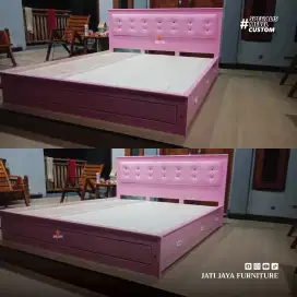 Dipan laci pink / Dipan pink / Tempat tidur pink / Bisa custom