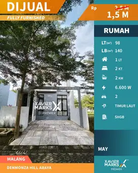 Dijual Rumah Full Furnish Termurah di Denmoza Hill Araya Malang