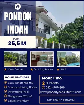 Asri, Luas Tanah 768m2 di Pondok Indah