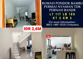 Rumah Pondok Bambu Permai 117mtr nyaman tdk pernah banjir