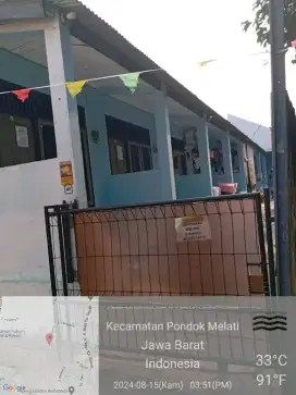 Kontrakan 3 sekat 35 m2. Lokasi strategis 1km dari pintu tol jatiwarna