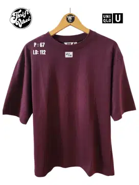 uniqlo airism oversize maroon (M11)
