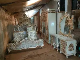 Tempat tidur ukir set kamar mewah full kayu jati