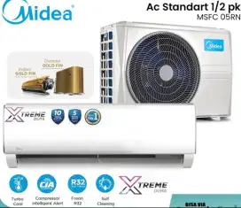 PROMO AC TERMURAH 1/2 PK MIDEA LOWWATT 335 WATT GARANSI 10 TAHUN