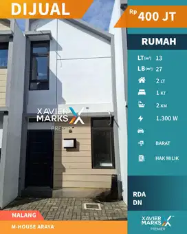 Rumah Konsep Landed Apartment M-House The Araya Malang(OLX689)