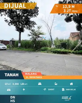 Dijual Tanah Kavling Di Jalan Raya Pakis, Malang(OLX690)