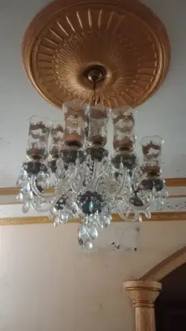 Lampu gantung Kristal 2 susun