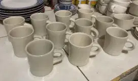 Coffe/Tea Mug White Ceramic Vintage Retro 11pcs