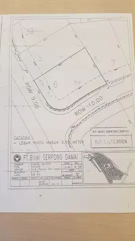 Tanah Kavling Hoek Hadap Selatan dan Timur di Taman Giri Loka BSD