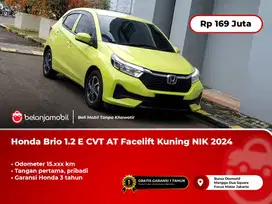 [ LIKE NEW ] Honda Brio 1.2 E CVT AT Facelift Kuning 2024
