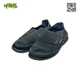 Sepatu Crocs Walu Mens Slip On Kanvas Hitam Original Preloved