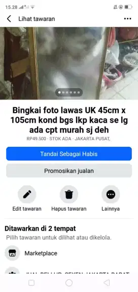 Bingkai foto lawas UK 45cm x 105cm kond bgs utuh mgkn ada yg perlu nih