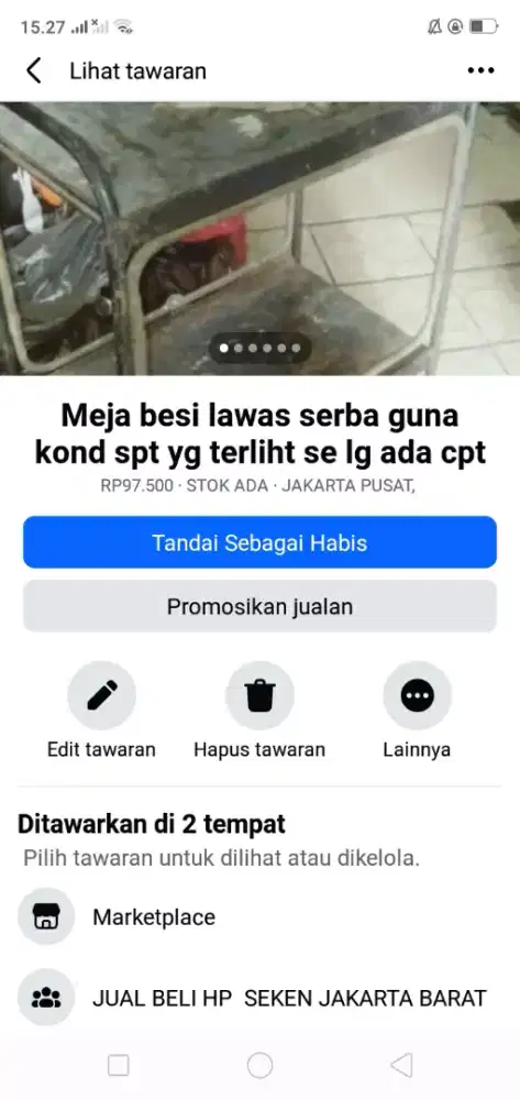 Meja besi lawas serba guna kond bgs kuat se lg ada cpt murah sj tuh