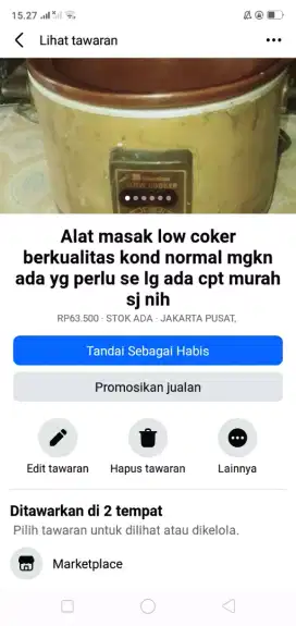 Alat masak low coker berkualitas kond normal mgkn ada yg perlu murah