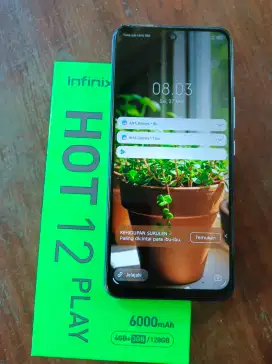 Infinix Hot 12 Play 4+3 128gb batre 6000mah fullset nominus