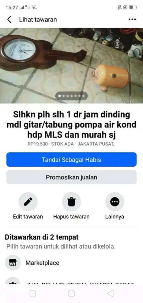 Slhkn plh slh 1 dr jam lawas unik atau sblh nya kond hdp murah cpt dpt