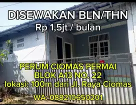 Disewakan Rumah strategis dekat jalan raya angkot Ciomas binong
