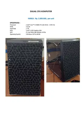 DIJUAL CPU KOMPUTER