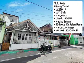 Jual Rumah Hitung Tanah Area Solo Kota, Dekat Balikota, Bank BCA