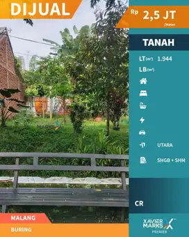 Dijual Tanah Kavling Luas Strategis dekat Tol di Kedungkandang Malang