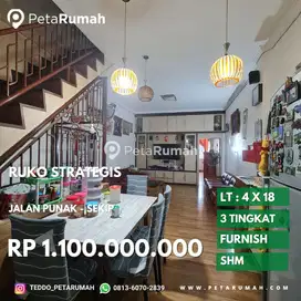 Ruko cantik jalan punak daerah sekip dan gatot subroto