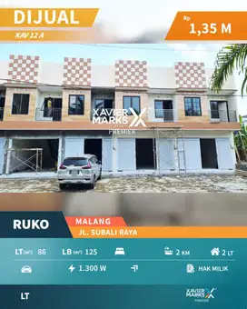 Dijual Ruko Siap Pakai di Subali Raya Sawojajar Malang Dekat Exit Tol