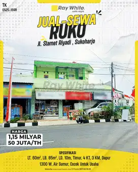 Dijual Dan Disewakan Ruko Strategis Jl. Slamet Riyadi, Joho Sukoharjo