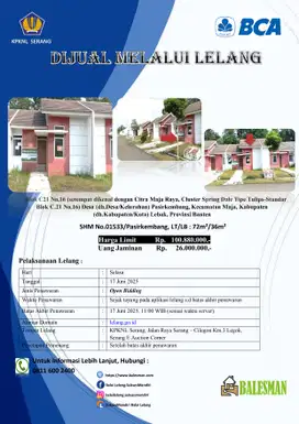 DIJUAL MELALUI LELANG WILAYAH BANTEN
