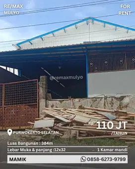 Disewakan Gudang Luas Area Purwokerto Cock Untuk Usaha