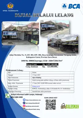 DIJUAL RUMAH MELALUI LELANG WILAYAH GARUT