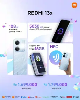 XIOMI TERBARU REDMI 13X 8+8 256 & 128 NFC