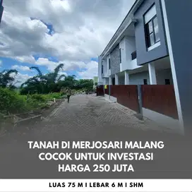 Tanah Murah SHM Akses Mobil di Merjosari Malang