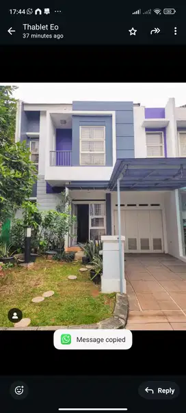 Jual Cepat Turun Harga Rumah Cluster Dalton Gading Serpong