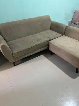 Sofa L 3 seater minimalis taupe