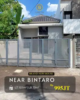 Dijual Rumah Baru Sekitar Permata Bintaro sektor 9 Jombang Ciputat