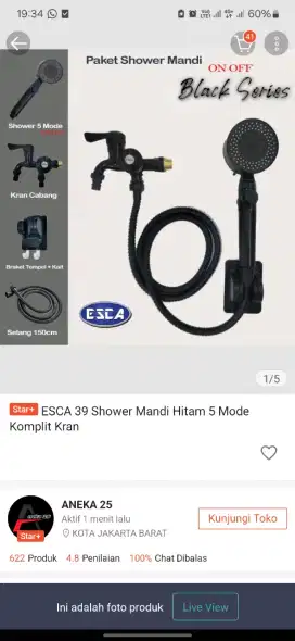 Paket Shower Head Keran Kamar Mandi (belum dipakai)