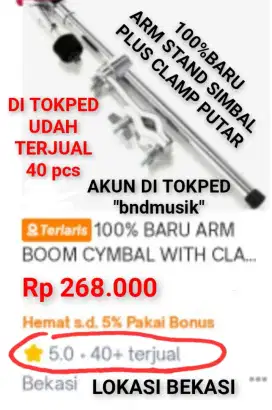 100%br TERMURAH REKBER ARM STAND SIMBAL PLUS CLAMP PUTAR