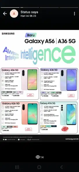 Jual baru handphone samsung