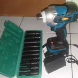 bor impact brushless set kunci sok 10pcs baru harga net