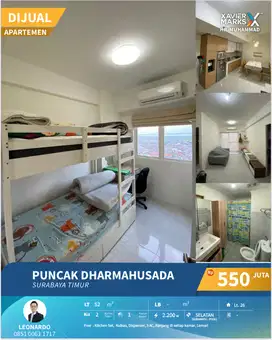 Apartemen Puncak Dharmahusada 2BR Furnish lantai 26 dekat Galaxy Mall