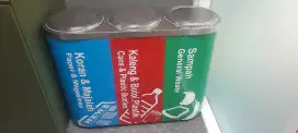 6 pcs tempat sampah stainless 3 lobang bagus dan mulus