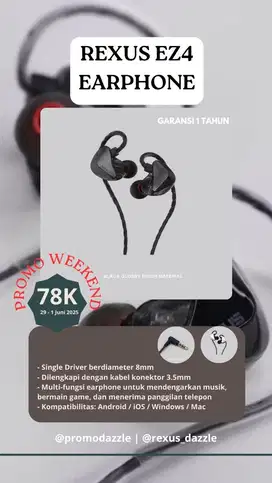 Earphone gaming rexus EZ4