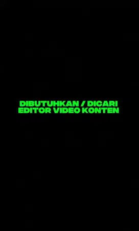 Dicari Editor Video Konten