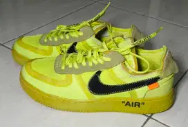 Sepatu Nike Air Force 1 X Off-White Volt Size 42