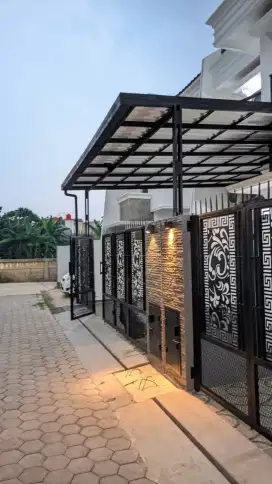 Kanopi minimalis modern, rangka atap baja ringan