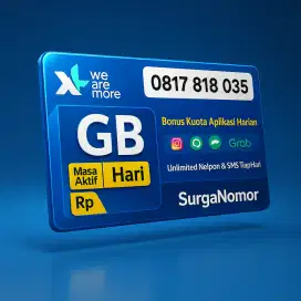 Nomor belum Cantik Kartu Perdana XL 10 DIGIT Langka Bonus Kuota 108 GB