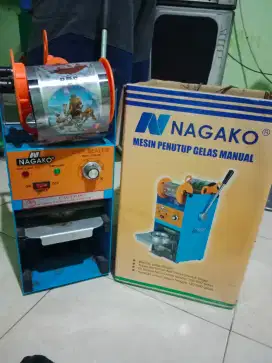 Mesin penutup gelas/cup minuman gelas merk nagako