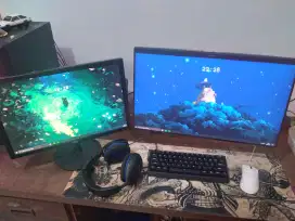 Jual murah PC Gaming 2Monitor180hz Fullset,Kb RapidTrigger+MouseGaming