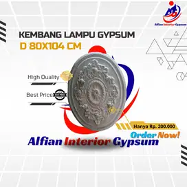 Ornamen Lampu Profil Gypsum Plafon Oval Antik D 80X104 cm