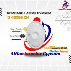 Ornamen Lampu Profil Gypsum Plafon D 48x66 cm